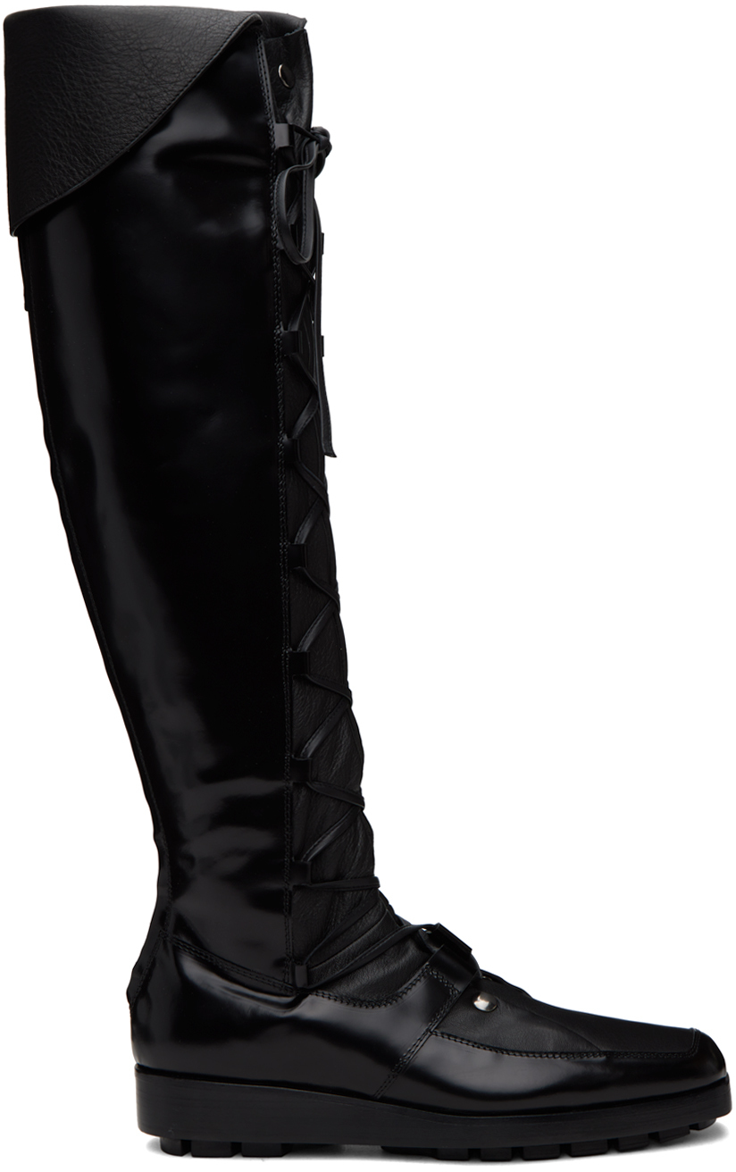 Kiko Kostadinov Black Priam Boots In Raven Black / Nero