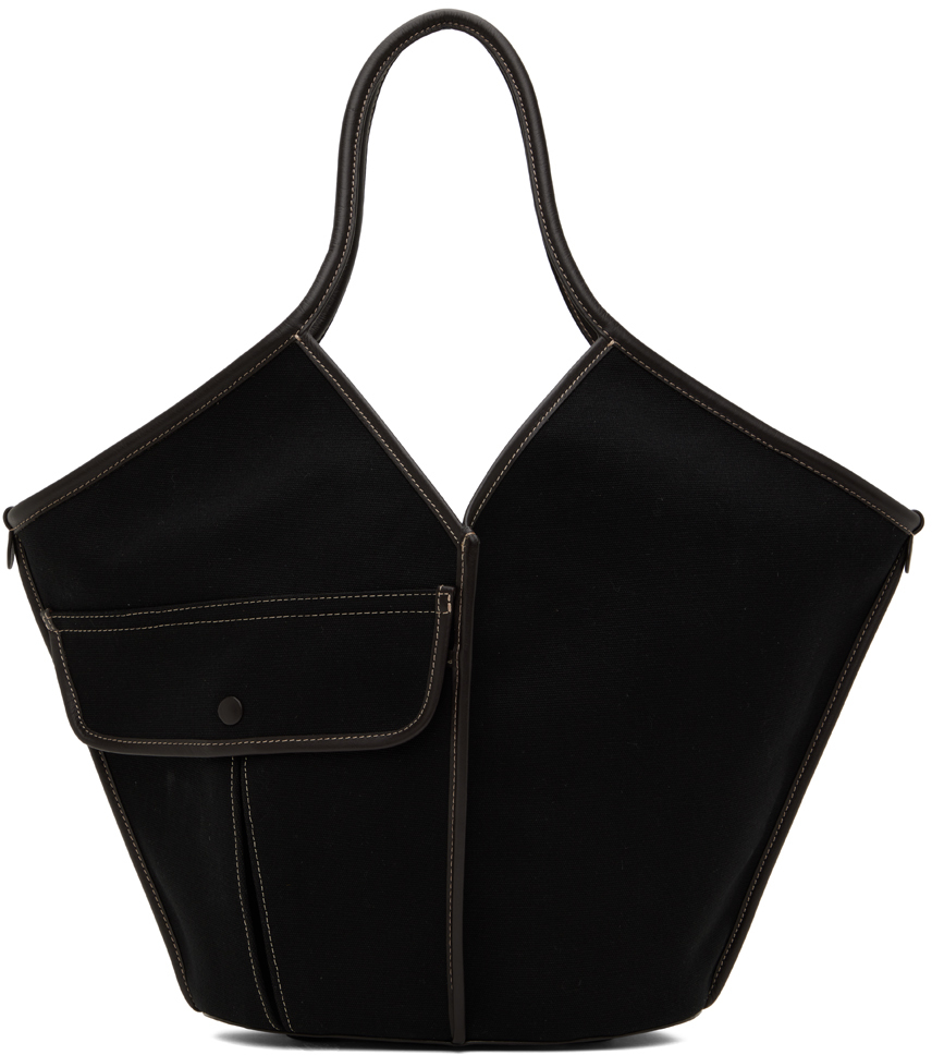 Hereu Black & Brown Duna Tote In Black/dk Brown