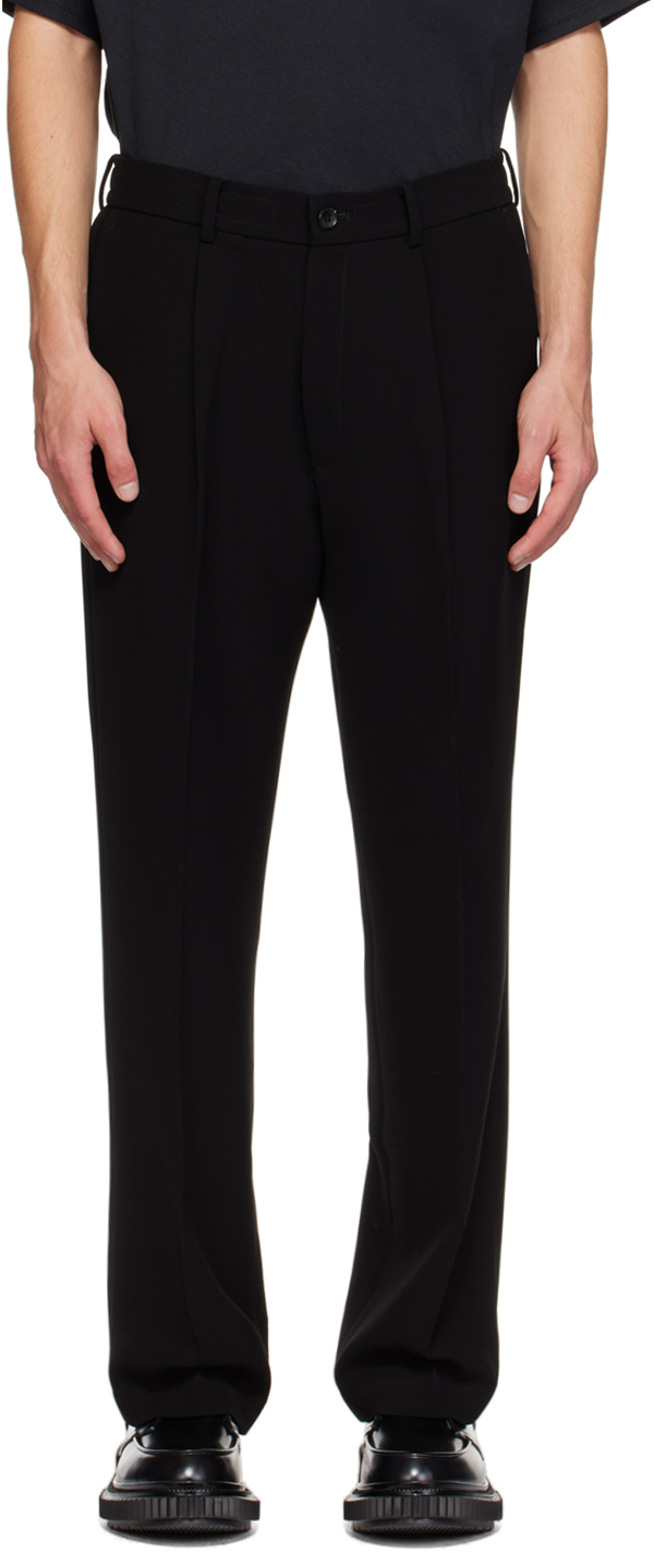 Black Wide-Leg Trousers by N.Hoolywood on Sale