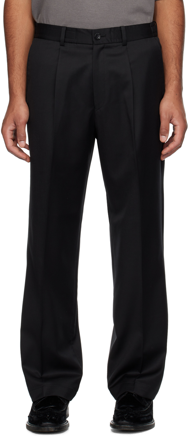 N.Hoolywood: Black Tapered Trousers | SSENSE