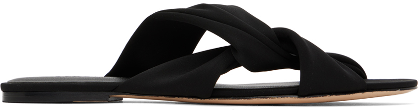 Black Loop Flat Sandals