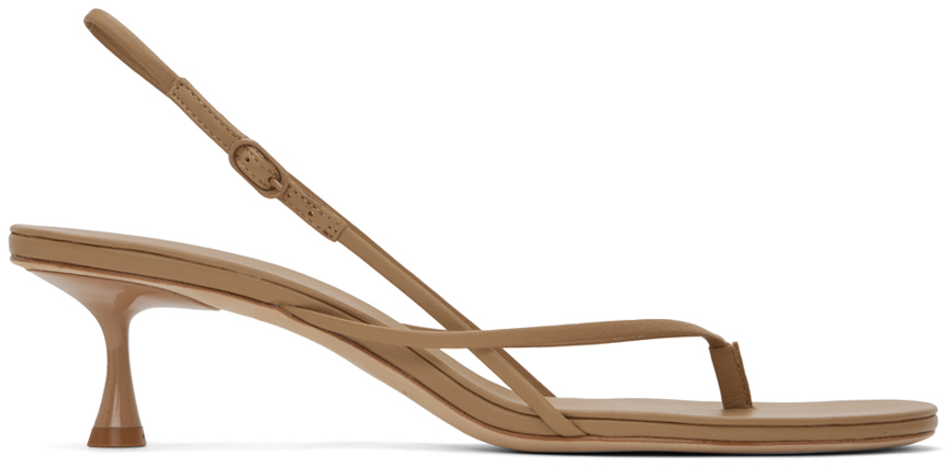 Studio Amelia Beige Wishbone 50 Heeled Sandals In Bge