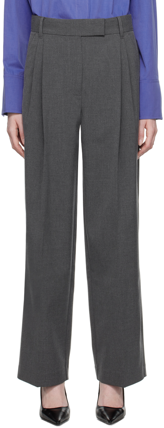 Shop Camilla And Marc Gray Orla Trousers In D00 Charcoal Marle