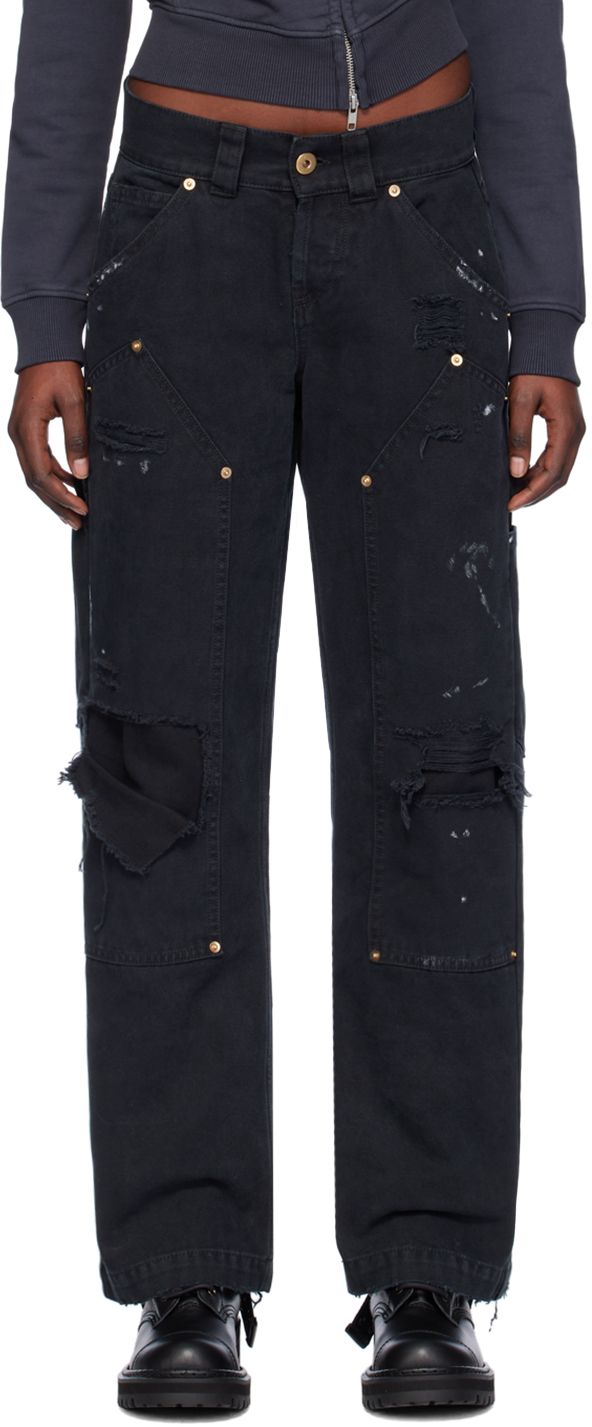 Vaquera Black Distressed Jeans