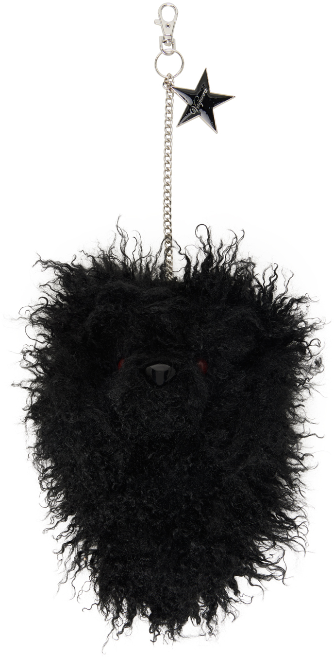 Vaquera Black Furry Teddybear Keychain