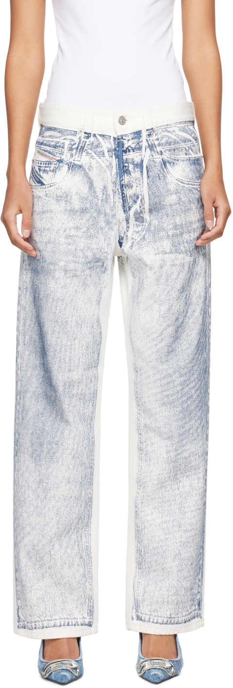 White 2001 D-Macro Jeans by Diesel on Sale