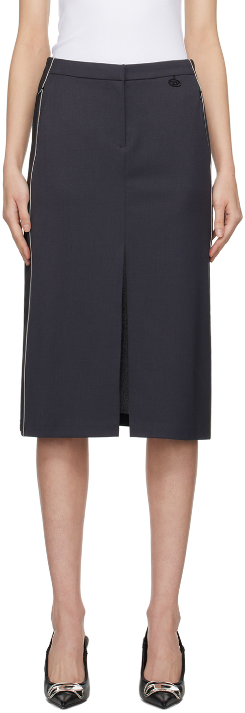 Gray & Black O-Cary Midi Skirt