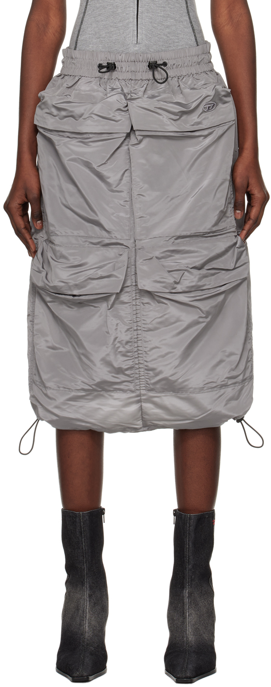 Gray O-Windy Midi Skirt