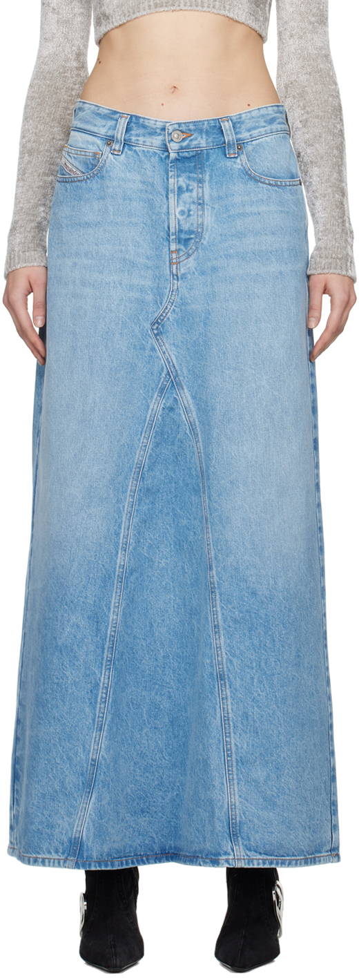 Blue De-Pago Denim Maxi Skirt