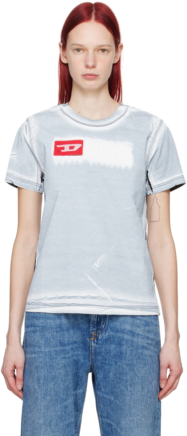 Shop Diesel White T-regs-n5 T-shirt In 100a