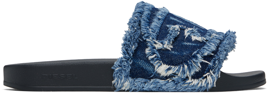 【関税込み】Diesel ブルー デニム Sa-Slide D スライド Dieselのブルー デニム Sa-Slide D スライドがセール中