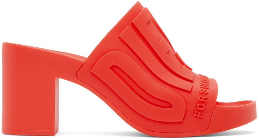 【関税込み】Diesel レッド Sa-Pamela H ヒールサンダル Dieselのレッド Sa-Pamela H ヒールサンダルがセール中