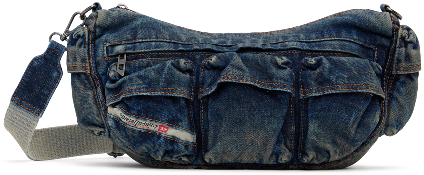 Shop Diesel Blue Re-edition Travel 3000 Shoulder Bag In H1410