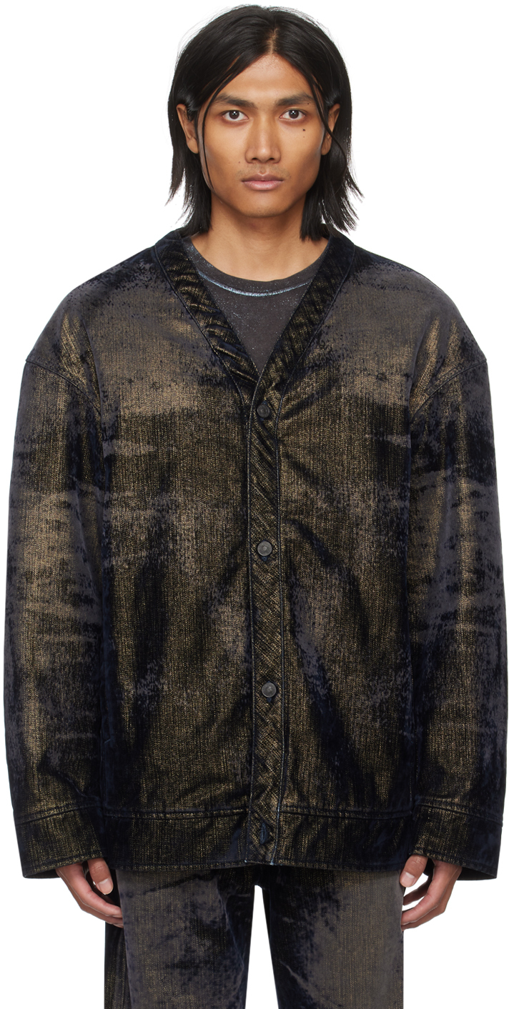 Diesel black clearance gold denim jacket