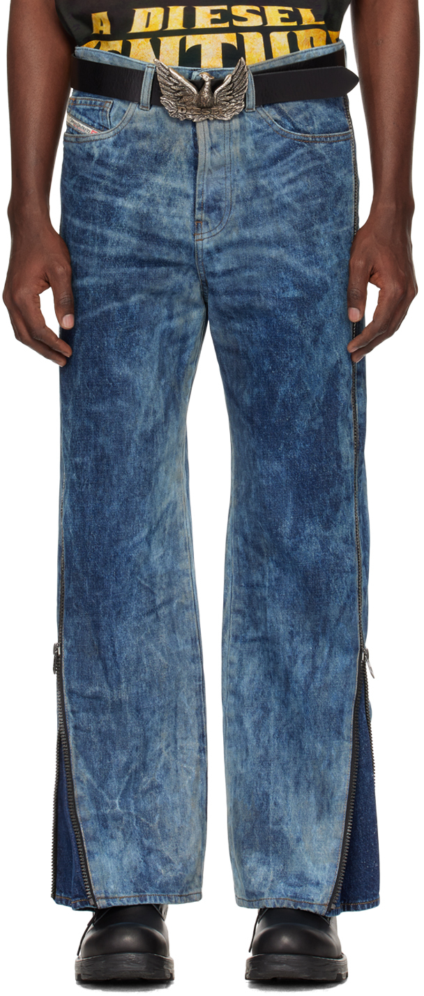 Diesel Blue D-rise 0pgax Jeans In 01