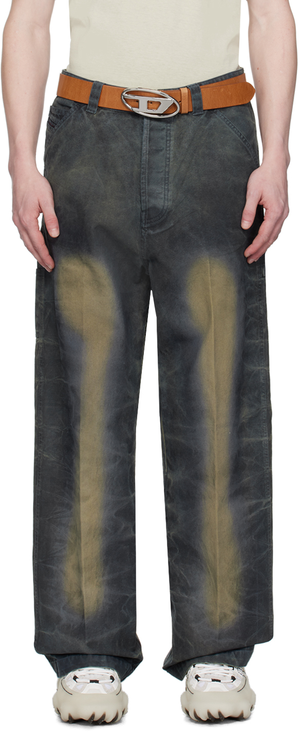 Shop Diesel Blue P-livery Trousers In 81e