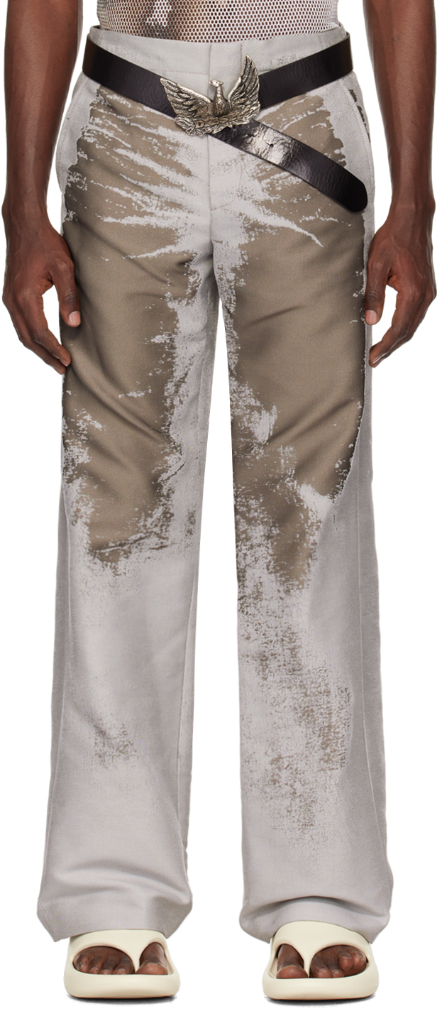 Shop Diesel Gray & Khaki P-stanly Trousers In 9dba