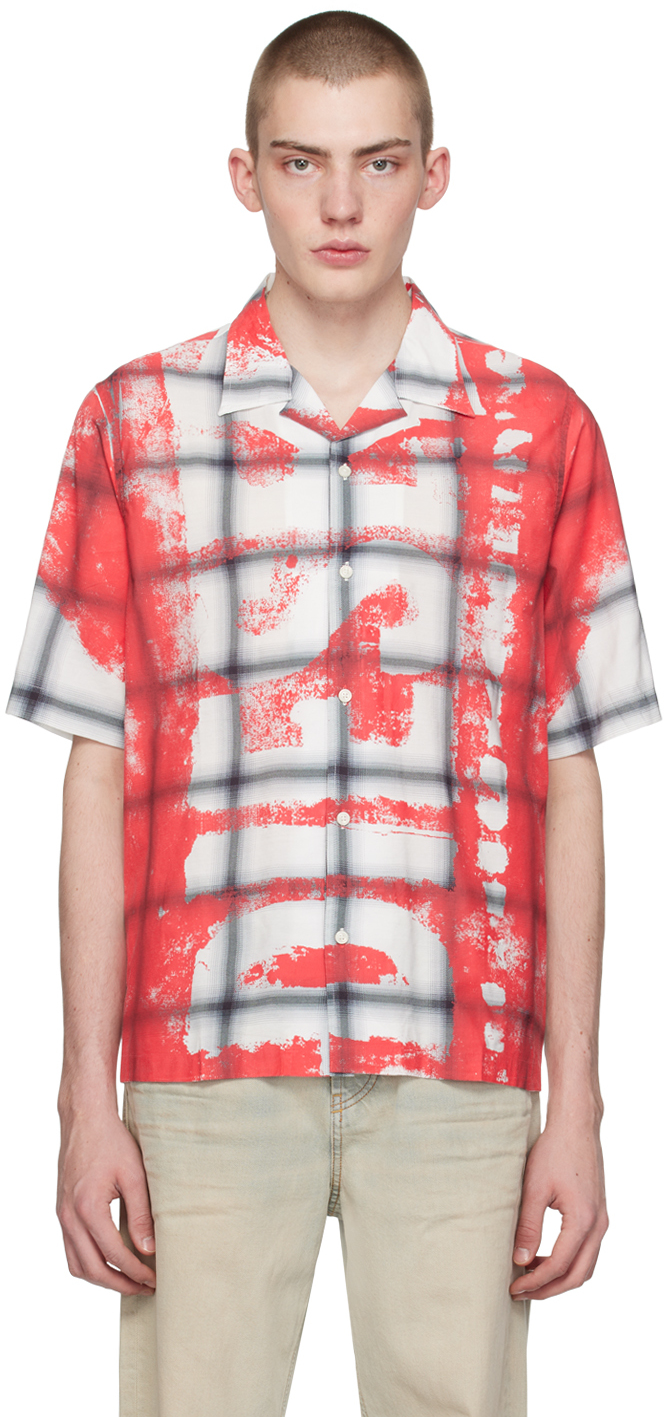 Shop Diesel Gray & Red S-nabil Shirt In 42a