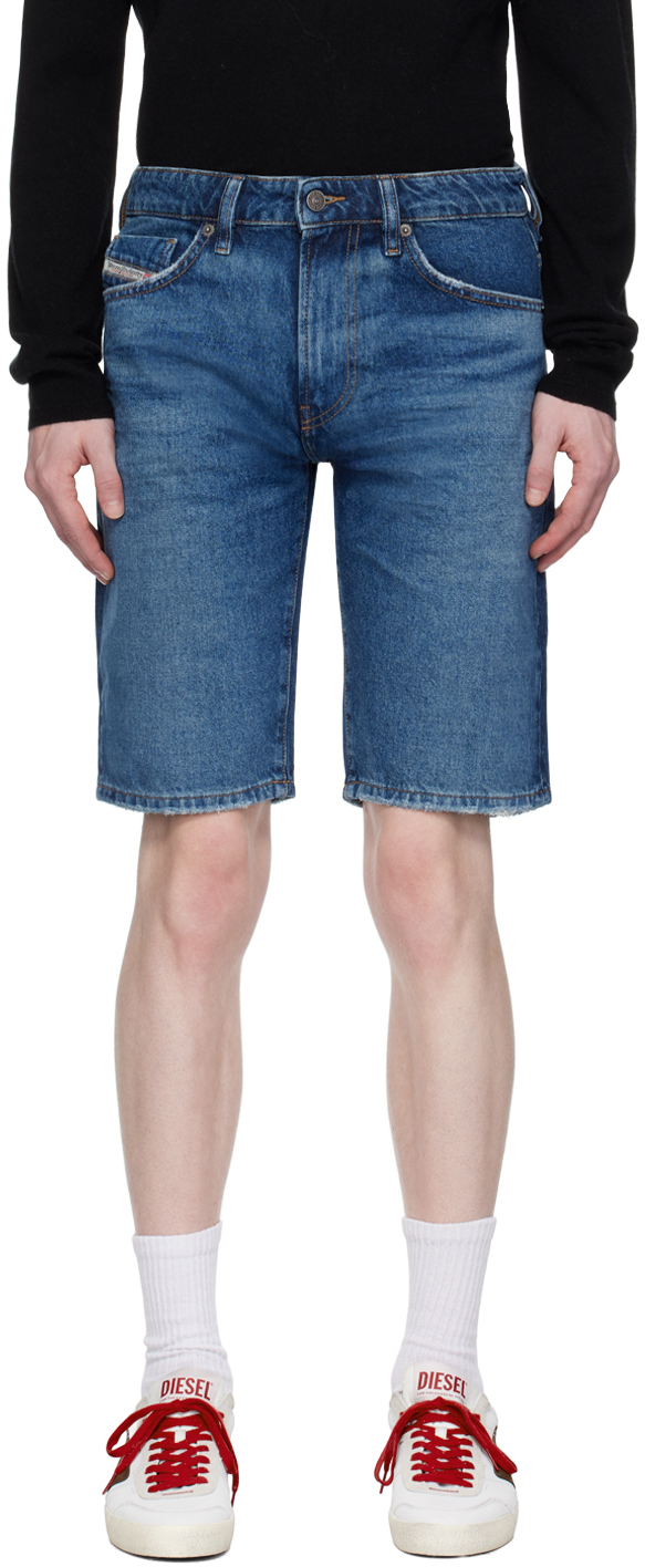 Blue Slim-Short Denim Shorts