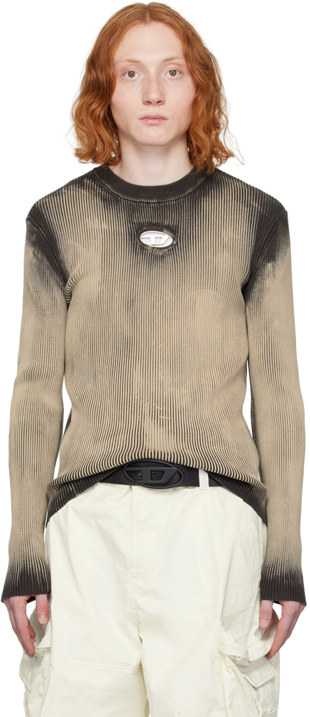 Shop Diesel Brown & Beige K-darin Sweater In 900a