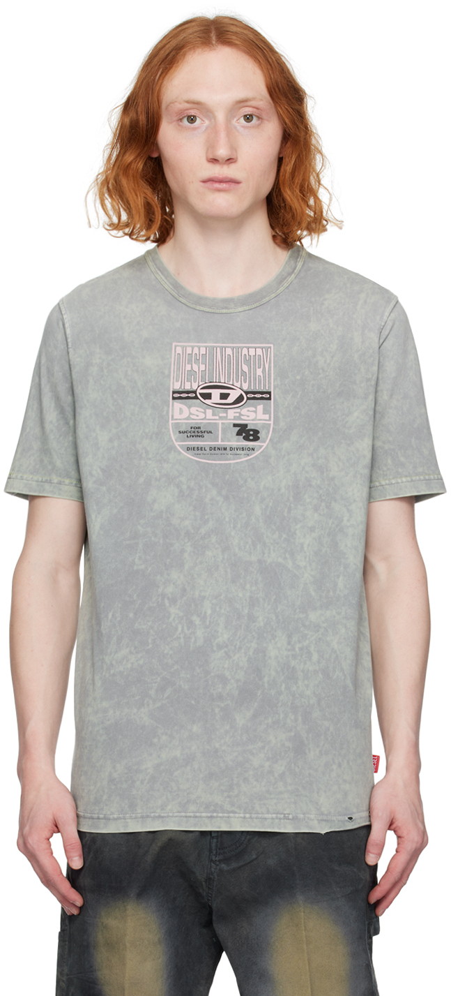 Shop Diesel Gray T-just-n17 T-shirt In 9bx