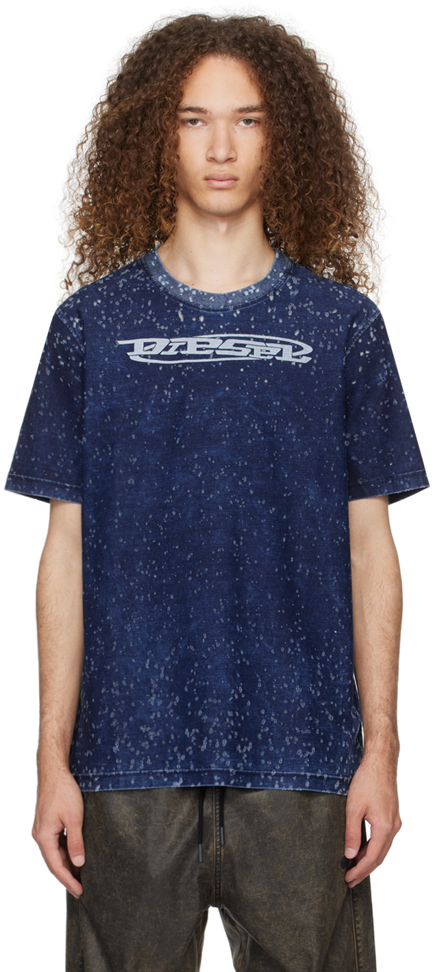 Diesel Blue T-just-slits-n15 T-shirt In 01
