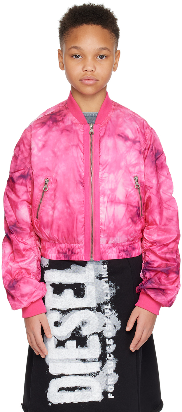 Shop Diesel Kids Pink Joak Bomber Jacket In K378