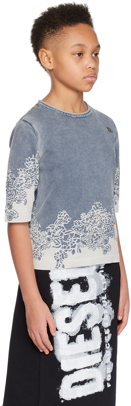 DIESEL KIDS BLUE JACQUARD T-SHIRT