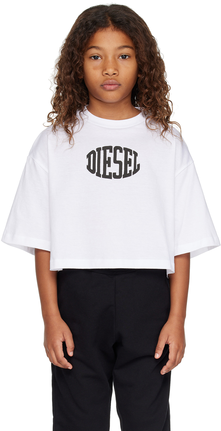 Diesel キッズ｜ホワイト ロゴプリント Tシャツ | SSENSE 日本