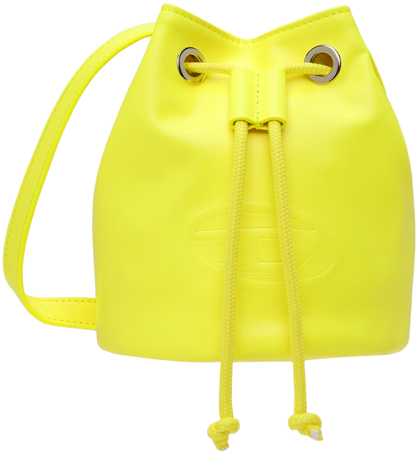 Shop Diesel Kids Yellow Wellty Bucket Bag In K230
