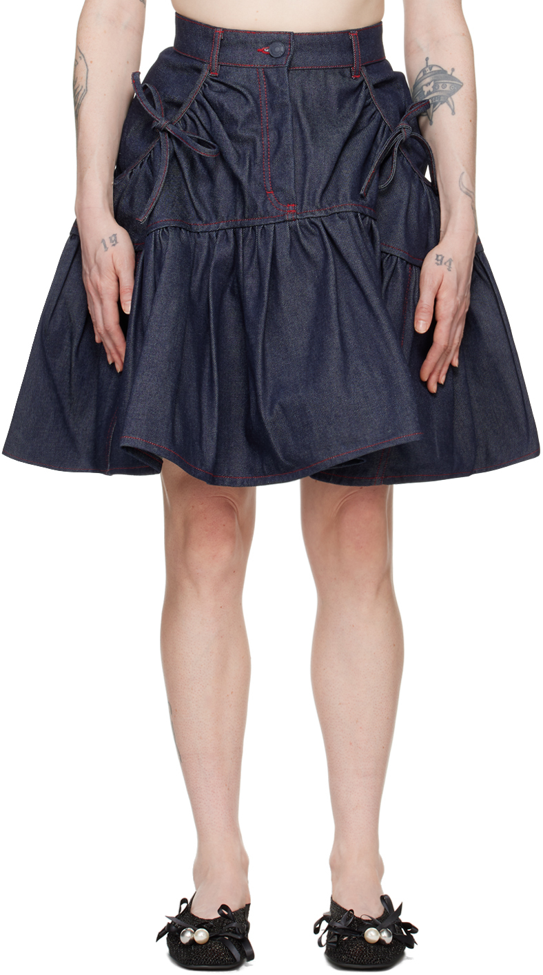 Shop Cecilie Bahnsen Indigo Gloria Denim Miniskirt
