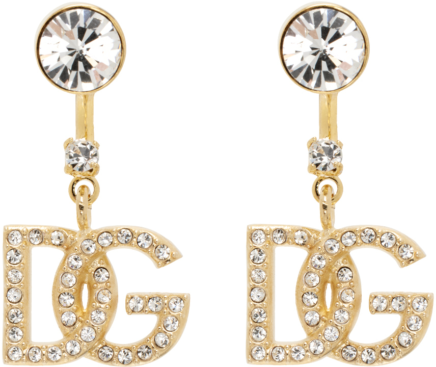 Dolce & Gabbana Gold Logo Earrings In Zoo00 Oro
