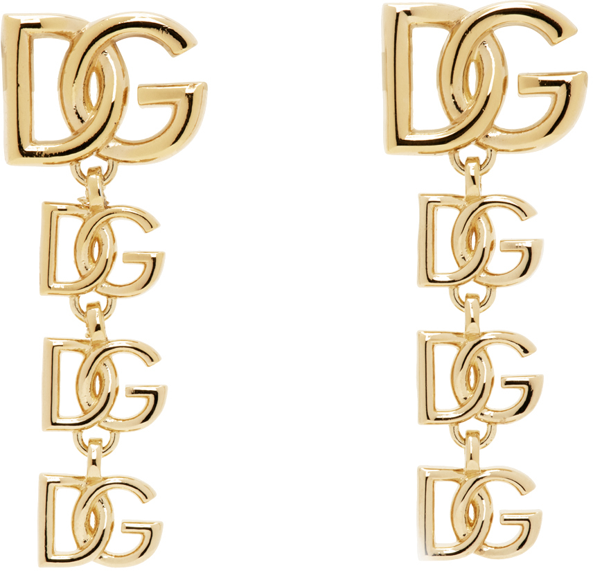 Dolce & Gabbana Gold Logo Earrings In Zoo00 Oro