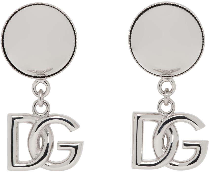 Dolce & Gabbana Silver Kim Kardashian Edition Dg Logo Earrings In 87655 Argento/pallad