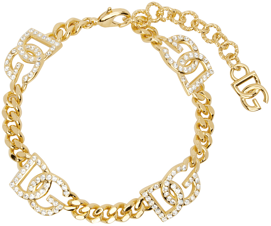 Shop Dolce & Gabbana Gold Dg Logo Choker In Zoo00 Oro