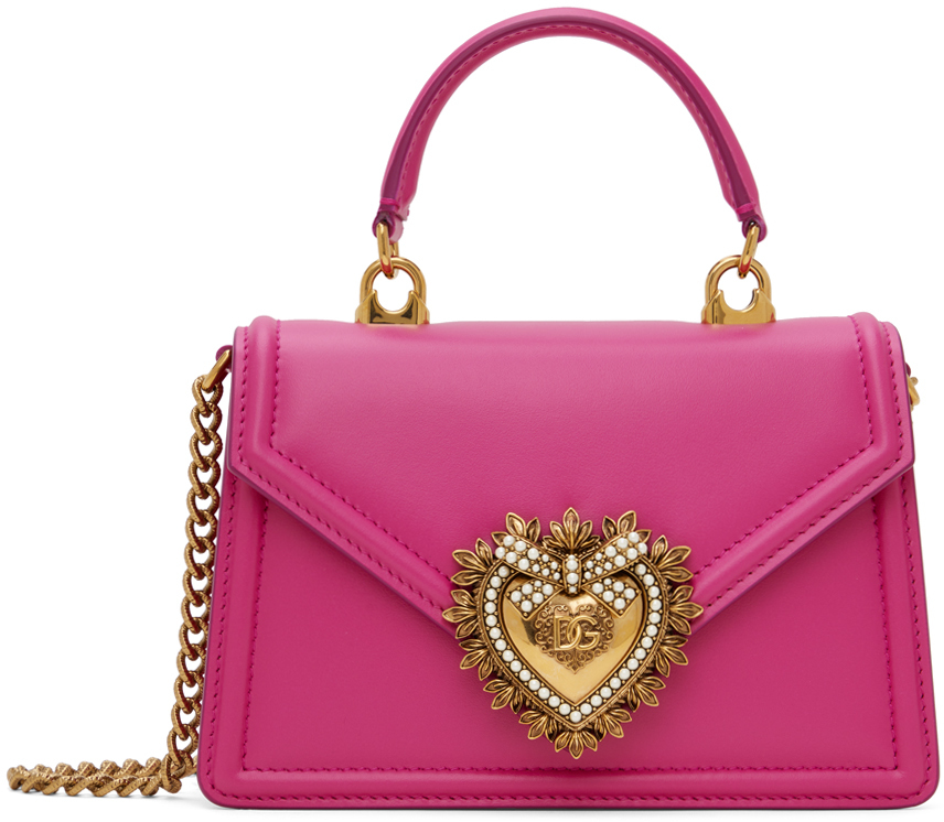 Dolce & Gabbana Pink Small Devotion Bag In 8h412 Rosa Shocking