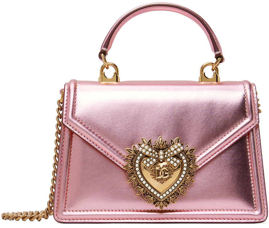 Dolce & Gabbana Pink Small Devotion Bag In 8b404 Rosa/rosa