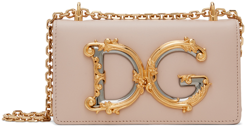 Dolce & Gabbana Pink Leather Heart Phone Cover