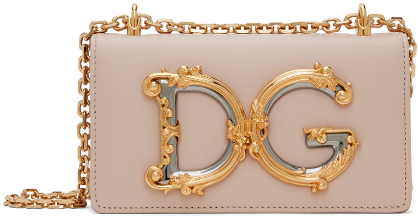 Shop Dolce & Gabbana Pink Calfskin Phone Bag In 80412 Cipria 1