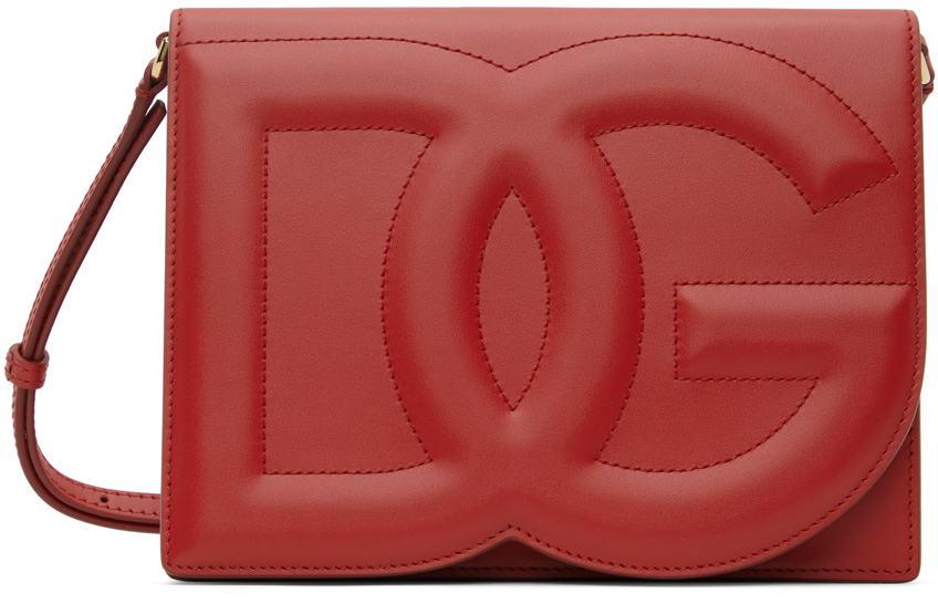 Shop Dolce & Gabbana Red 'dg' Logo Crossbody Bag In 8x052 Rosso