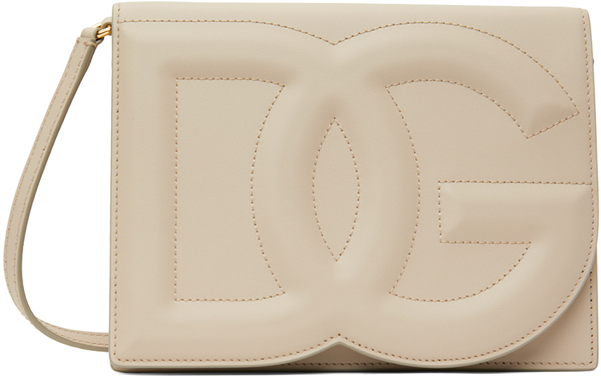 Dolce & Gabbana Beige 'dg' Logo Crossbody Bag In 80004 Avorio