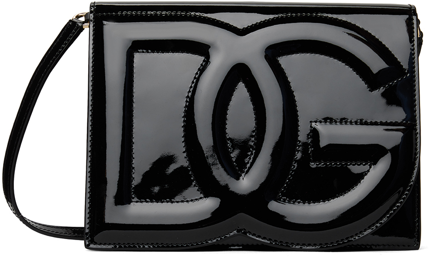 Shop Dolce & Gabbana Black 'dg' Logo Crossbody Bag In 80999 Nero