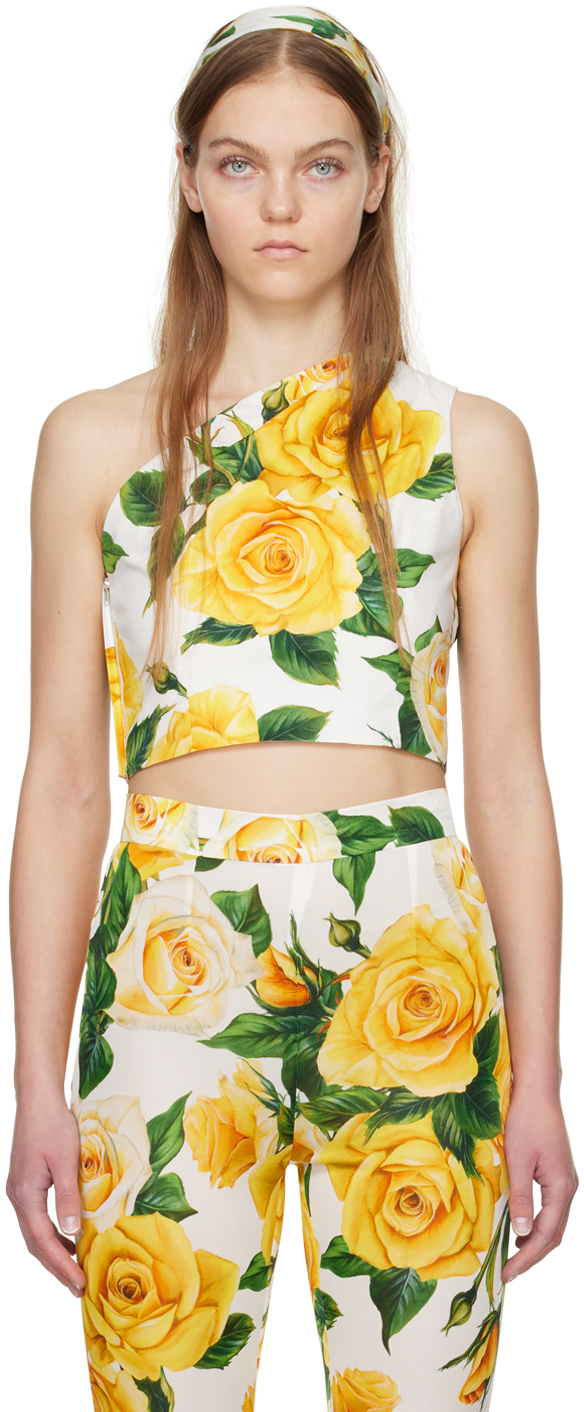 White & Yellow Floral Top