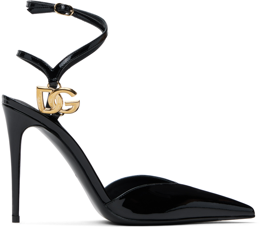Shop Dolce & Gabbana Black Lollo Heels In 80999 Nero
