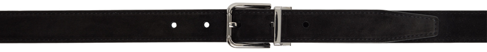 Shop Dolce & Gabbana Black Suede Belt In Nero