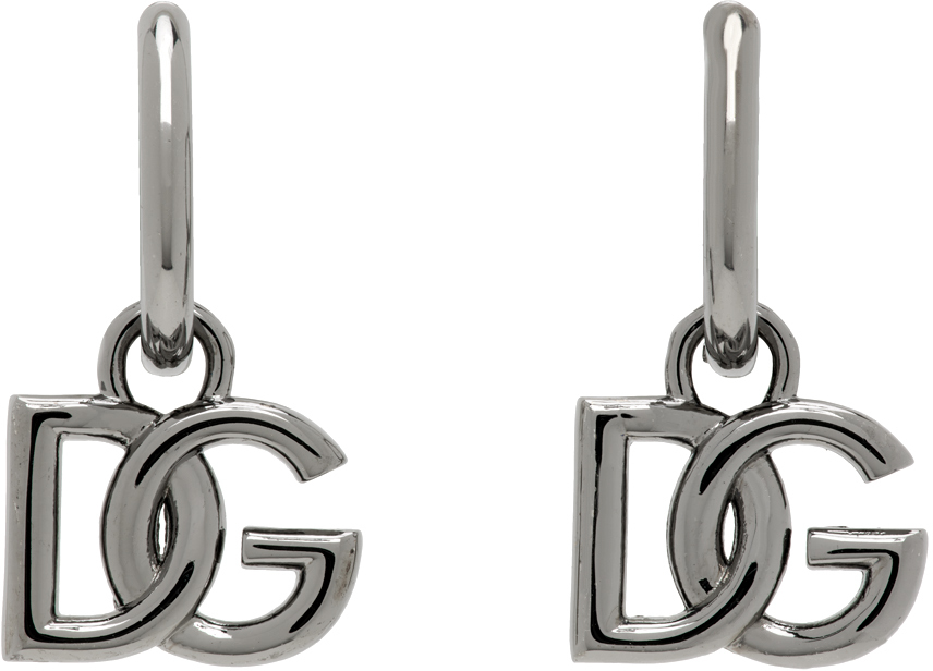 Gunmetal DG Logo Earrings