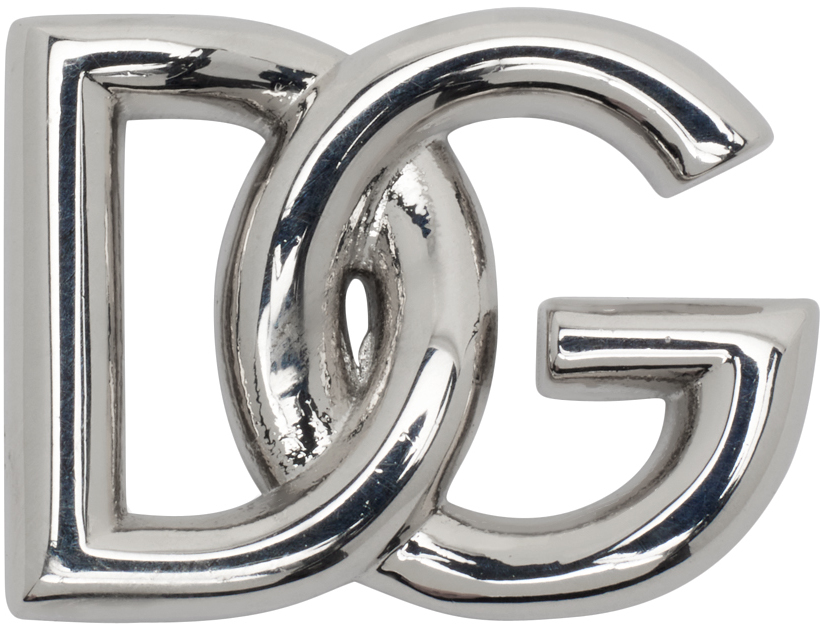 Shop Dolce & Gabbana Silver Logo Single Earring In Argento/palladio