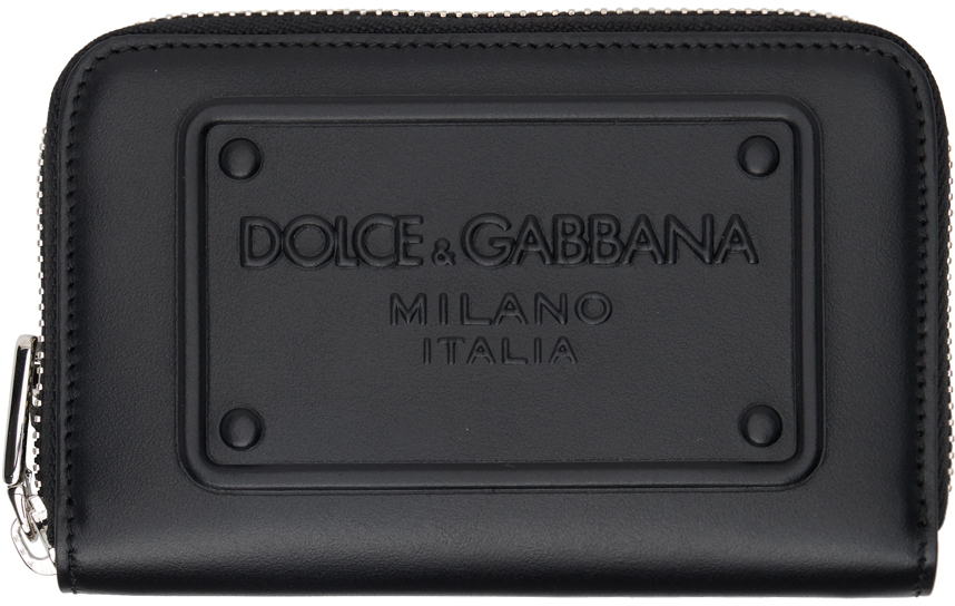 Shop Dolce & Gabbana Black Small Zip-around Wallet In Nero