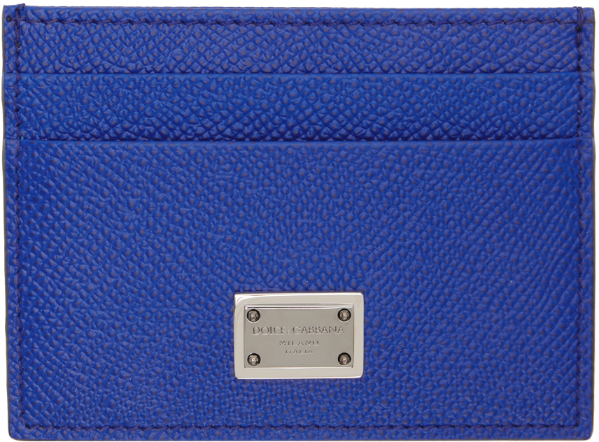 Shop Dolce & Gabbana Blue Dauphine Card Holder In Darl Blue