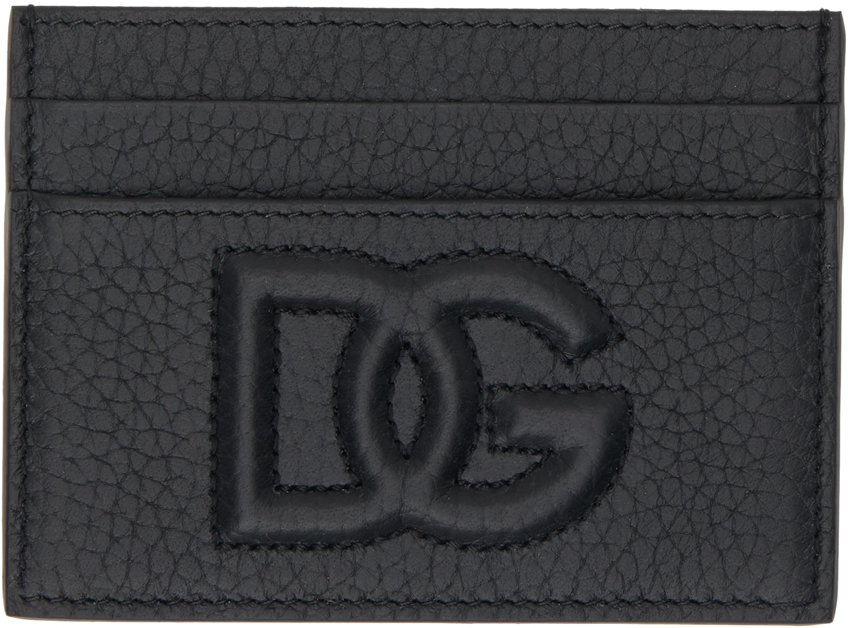 Shop Dolce & Gabbana Black 'dg' Logo Card Holder In Nero
